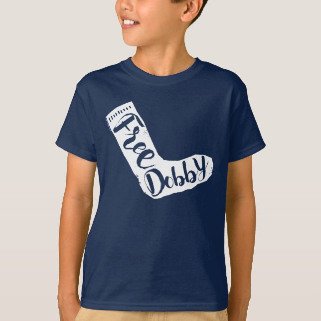 T-shirt Harry Potter | "Free Dobby" Sock Typography (Devant)