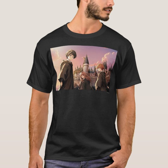 T-shirt HARRY POTTER™ Hermione & Ron HOGWARTS™ Scène d'Ani (Devant)