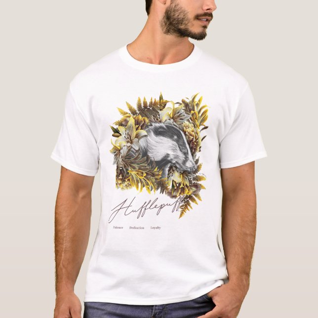T-shirt HARRY POTTER™ HUFFLEPUFF™ Graphique floral (Devant)