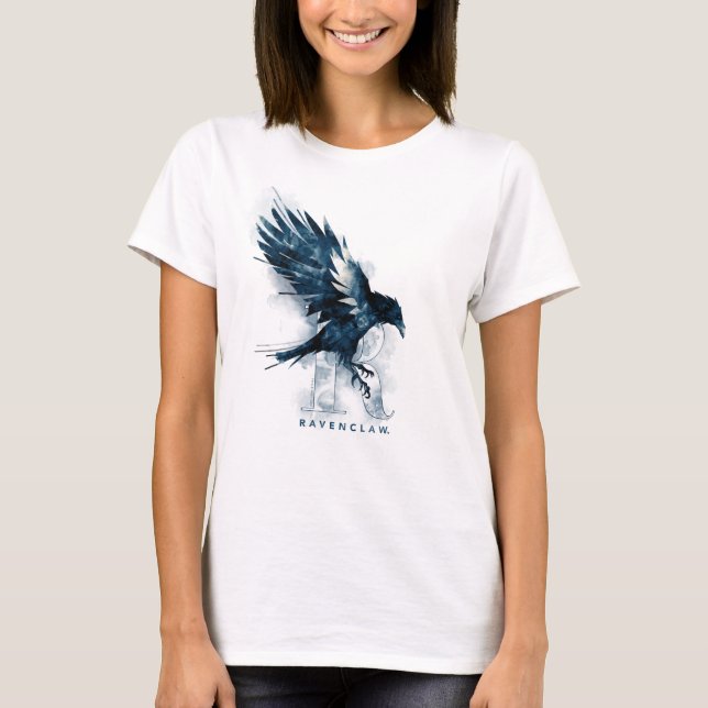 T-shirt Harry Potter | RAVENCLAW™ Corbeau à l'aquarelle (Devant)