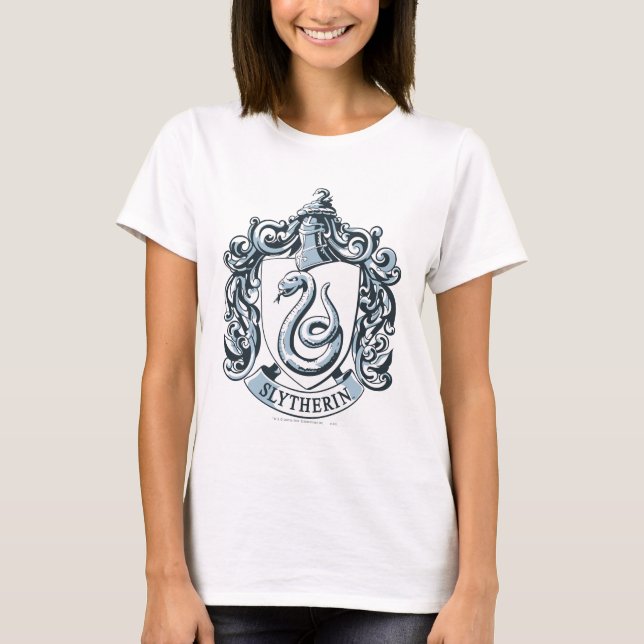 T-shirt Harry Potter | Slytherin Crest - Bleu glacé (Devant)