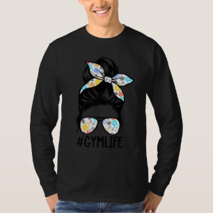 T-shirt Hashtag Gym Life Workout Fitness Gym Weight Mom Me