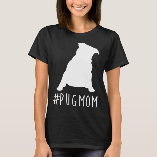 T-shirt Hashtag Pug Dad  pugmom (Devant)