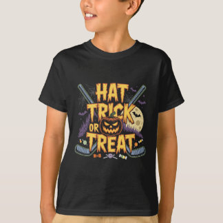 T-shirt Hat Trick Or Treat Ice Hockey Halloween Fun 