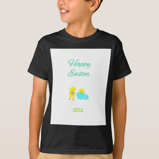 T-shirt Hatchlings de Pâques Garçons Black Basic T Shirt (Devant)