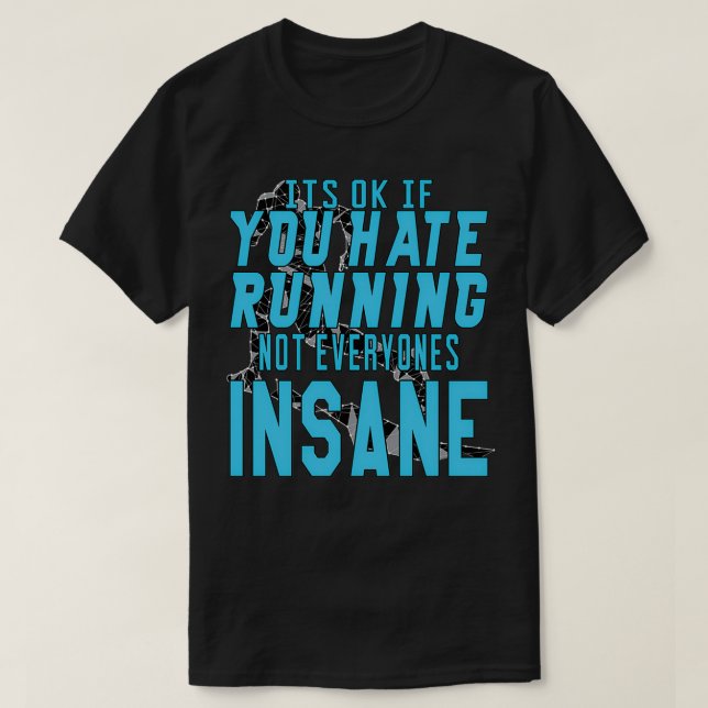 T-shirt Hate Running Blue  (Design devant)