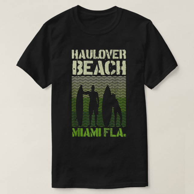 T-shirt Haulover Beach Miami Floride Surf Souvenir d'été (Design devant)