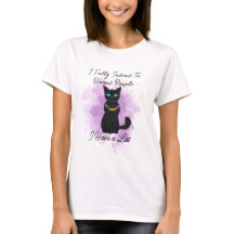 Haunt People Halloween T-Shirt, Black Cat Graphic