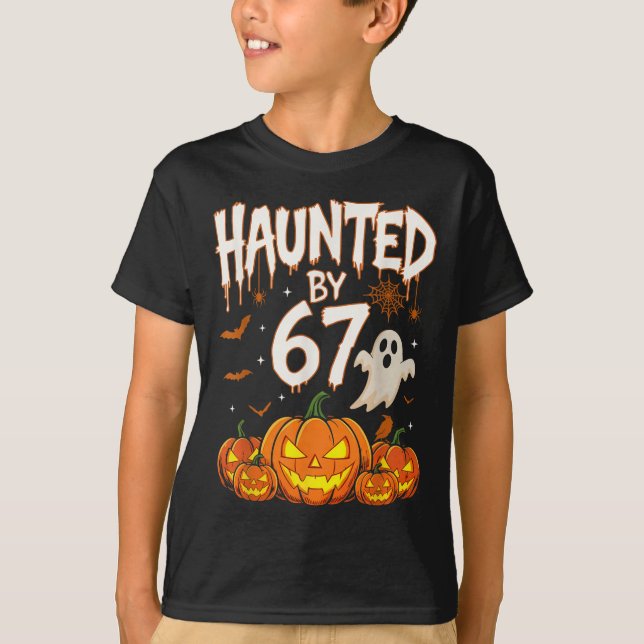 T-shirt Haunted By 67 Funny Pumpkin And Ghost Halloween Co (Devant)