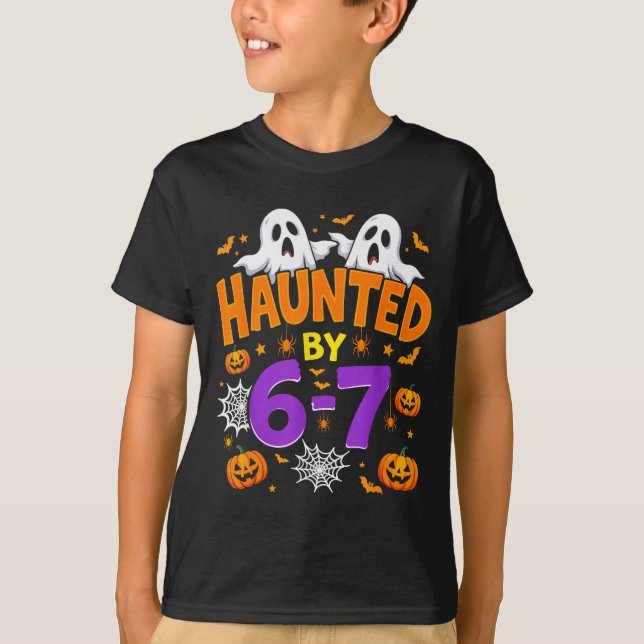 T-shirt Haunted By 67 Funny Six Seven Meme Pumpkin Ghost H (Devant)
