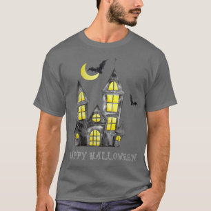 T-shirt Haunted House Éffrayant Citrouille Happy Halloween