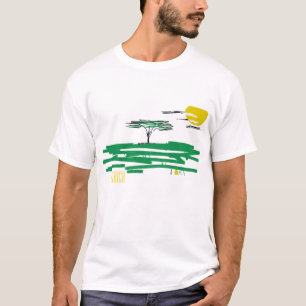 T-Shirt Haut avec Peinture de Paysage Africain Afr