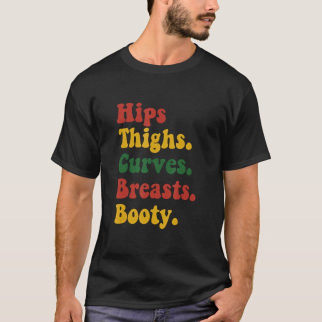 T-shirt Hauteur Cuisse Courbes Poitrine Vêtements de cul (Devant)