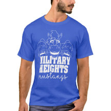 Hauteurs militaires Mustangs blanc sur bleu