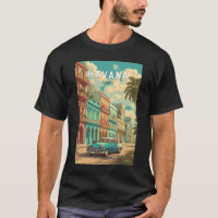 Havana Cuba Illustration Voyage Art Vintage