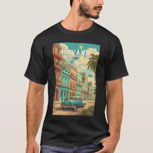 T-shirt Havana Cuba Illustration Voyage Art Vintage