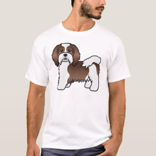 T-shirt Havanais marron et blanc Chien de dessin animé mig