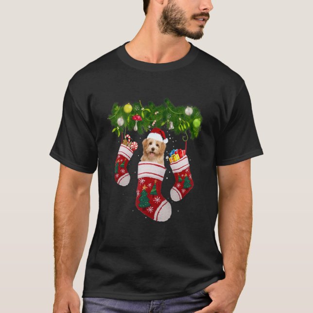T-shirt Havanese Christmas Lights   Xmas Dog  Mom (Devant)