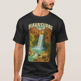 T-shirt Havasupai Canyon Waterfall with Rocky Pool Arizona