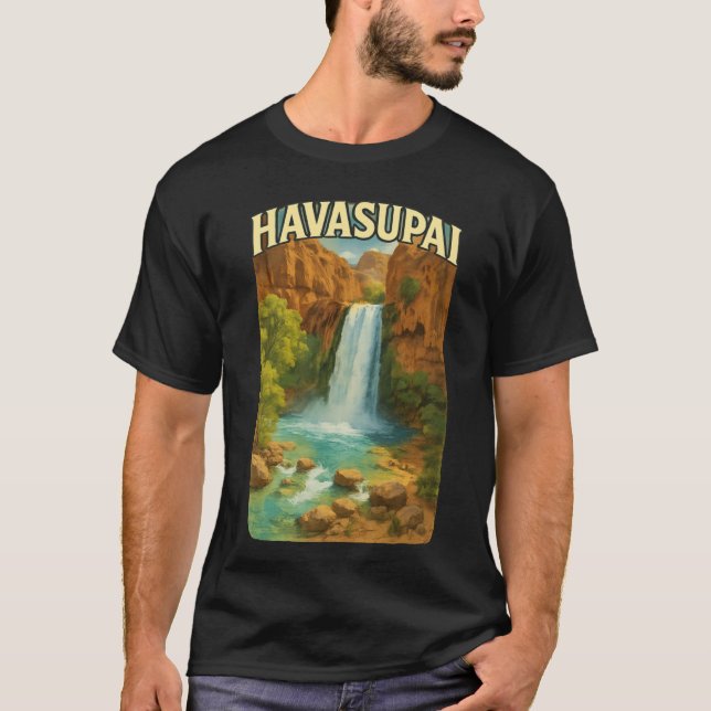 T-shirt Havasupai Canyon Waterfall with Rocky Pool Arizona (Devant)