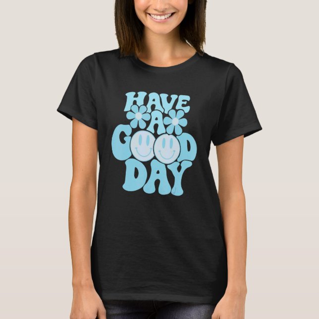 T-shirt Have A Good Day Pink Smile Face Preppy Aesthetic T (Devant)