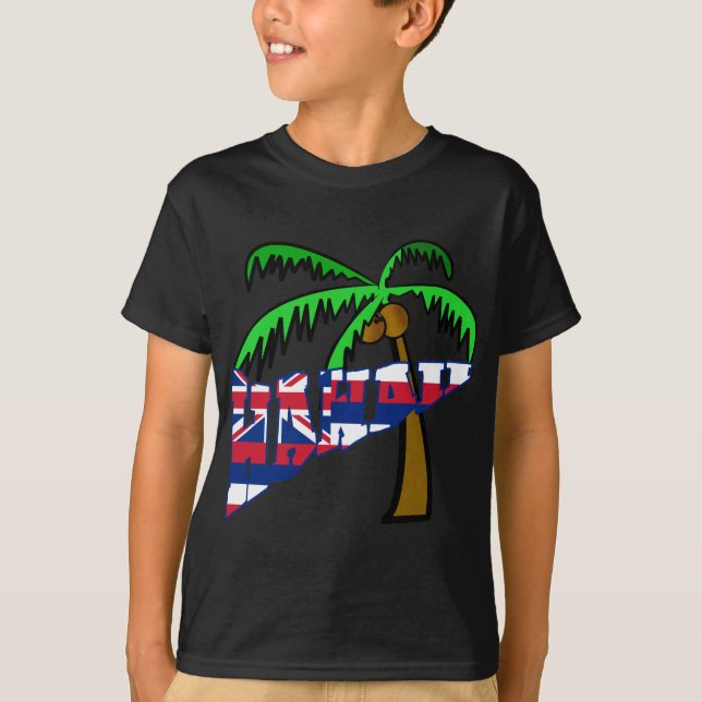 T-shirt Hawaï avec des produits de palmier (Devant)