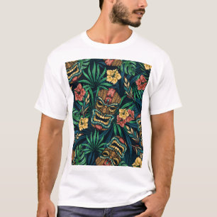 T-shirt Hawaï Tiki Masque Motif tropical