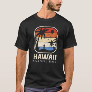 T-shirt Hawaii Beautii Beach Island Palm Surfboard Surf