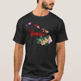 T-shirt Hawaii Carte Correspondance Vacances Famille Fille