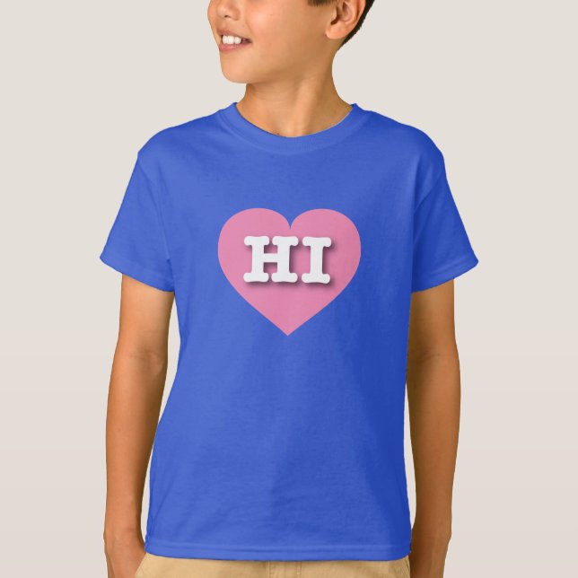 T-shirt Hawaii Coeur rose - J'aime HI (Devant)