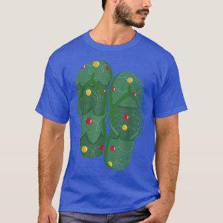 T-shirt Hawaii Été Lumières de Noël Flip Flops Christma
