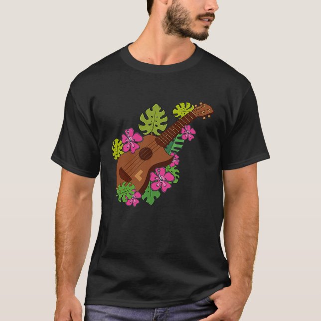 T-shirt Hawaii Floral Ukulele Player (Devant)