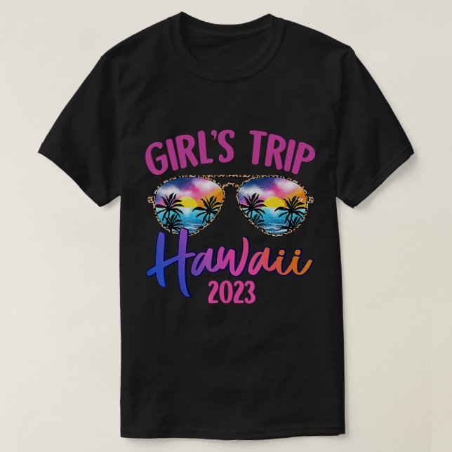 T-shirt Hawaii Hawaiian 2023 Voyage filles lunettes de sol (Design devant)