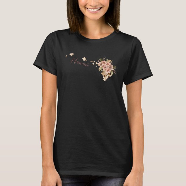T-shirt Hawaii Leopard Pattern Map Leo State Of Hawaii (Devant)