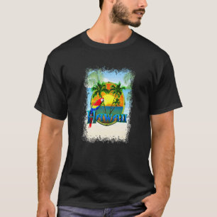 T-shirt Hawaii Sunset Beach Palm Tree Parrot