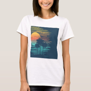 T-shirt Hawaii Sunset Sunrise Graphic Topic Forêt tropical