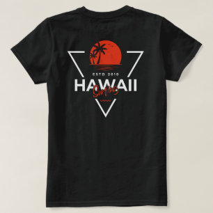 T-shirt Hawaii Surf Vintage Coucher de Soleil Plage Tropic