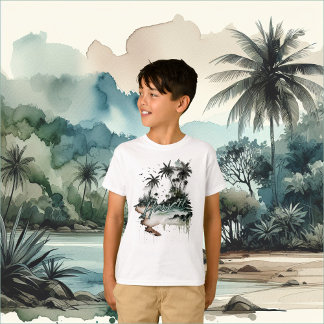T-shirt Hawaii Tropical Palm Tree Island