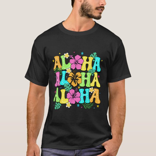 T-shirt Hawaiian Aloha Tropical Luau Costume Party Hawaii (Devant)