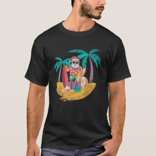 T-shirt Hawaiian Père Noël Tropical Summer Surfing Noël I