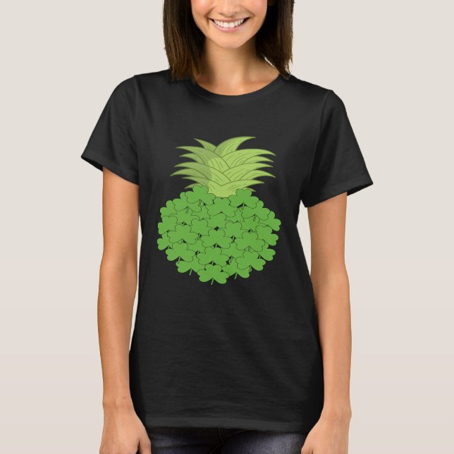 T-shirt Hawaiian Pineapple Shamrocks St Patrick's Day  App (Devant)