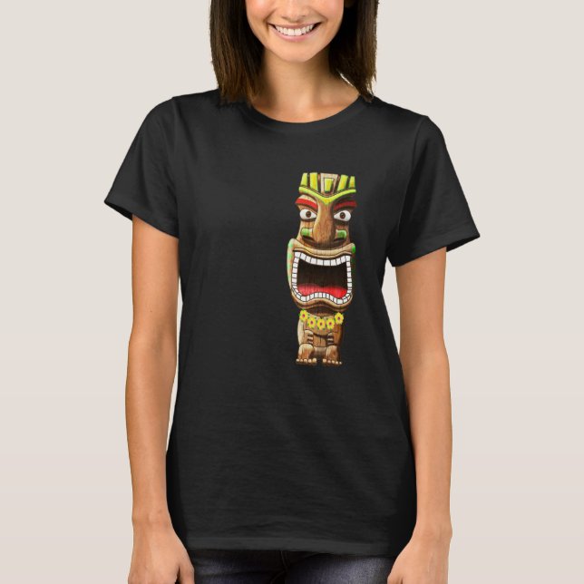 T-shirt Hawaiian Polynesian Tiki Statue (Devant)
