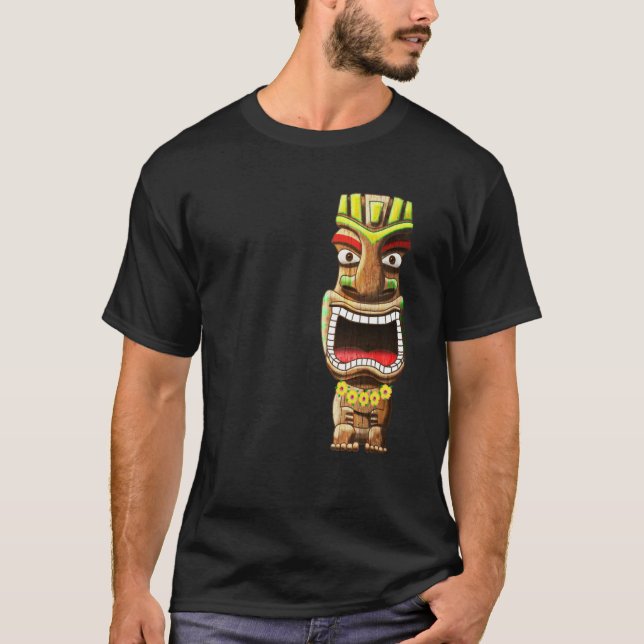 T-shirt Hawaiian Polynesian Tiki Statue (Devant)