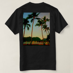 T-shirt Hawaiian T Shirt Sunset and Palms 2 Side Graphics