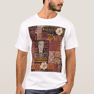 T-shirt Hawaiian Tribal : Vintage Fabric Patchwork