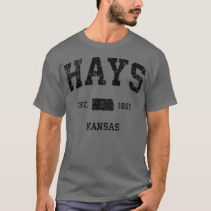 T-shirt Hays Kansas KS Vintage Sports Design Black Print 