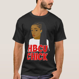 T-shirt HBCU Chick Red et White Braids Grad ou étudiant