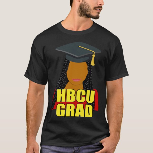 T-shirt HBCU Grad Black Woman With Braids (Devant)
