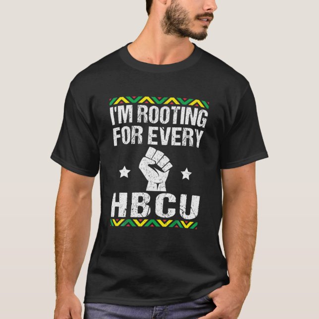 T-shirt HBCU Mois de l'histoire des Noirs Je soutiens pour (Devant)
