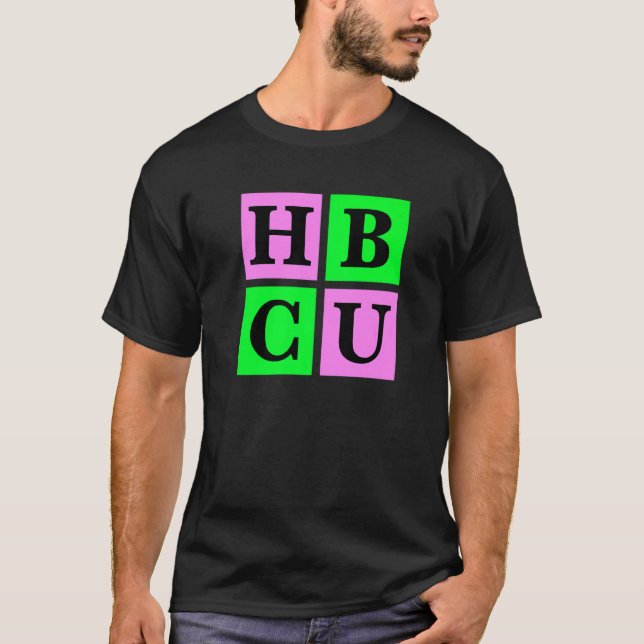 T-shirt HBCU Pink and Green Blocks Love   (Devant)